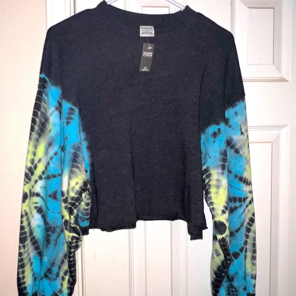Victoria Secret PINK, cropped extra small tie-dye sleeved top